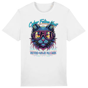 T-Shirt - ORGANIC- Cyber Cat Retro - Men - front_0