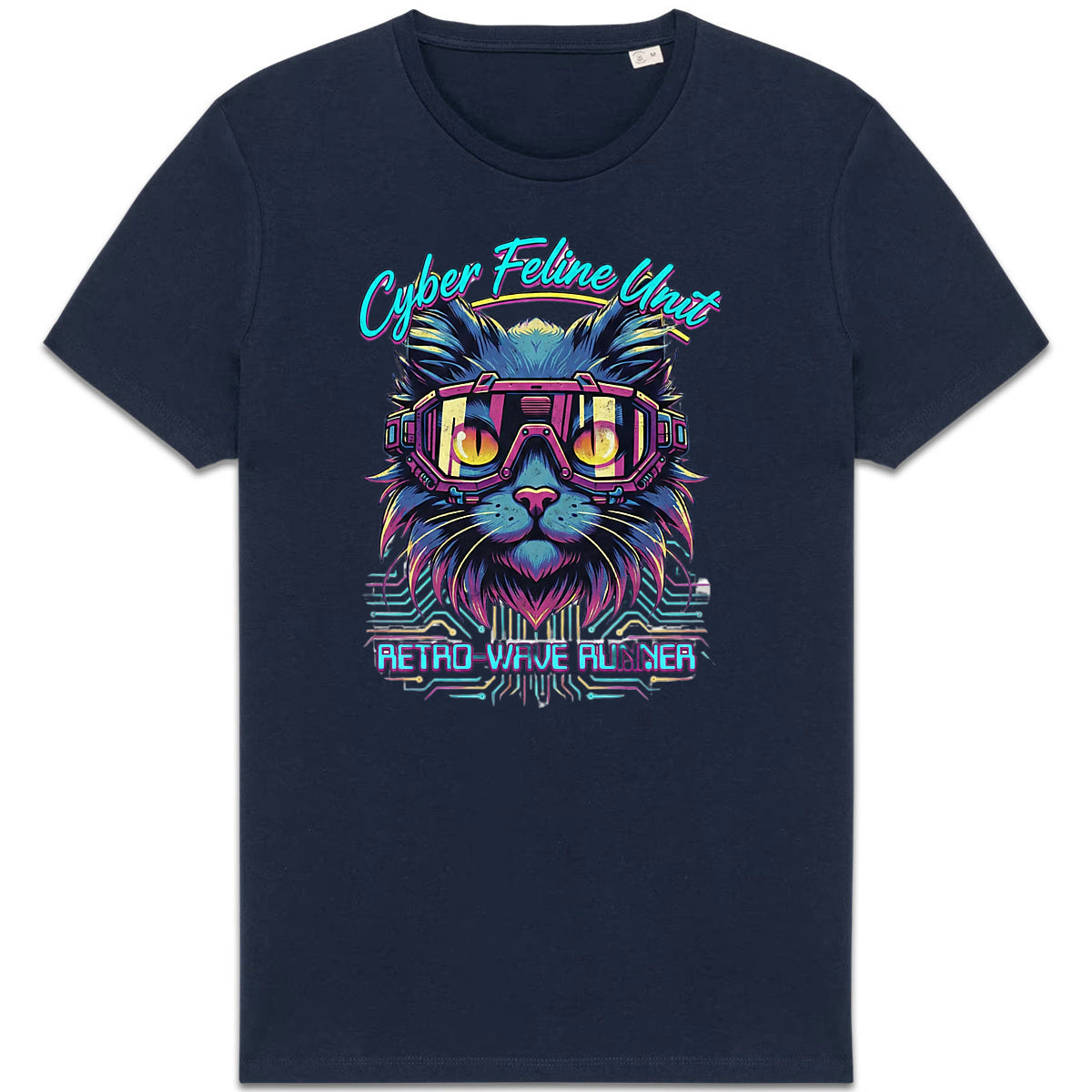 T-Shirt - BIO- Cyber Cat Retro - Herren - vorderseite_3