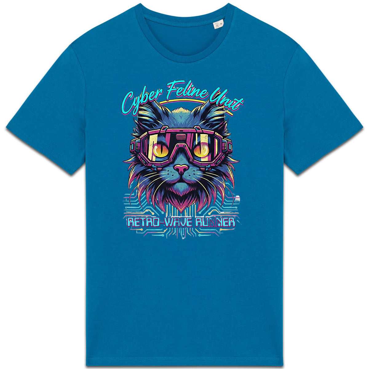 T-Shirt - BIO- Cyber Cat Retro - Herren - vorderseite_5