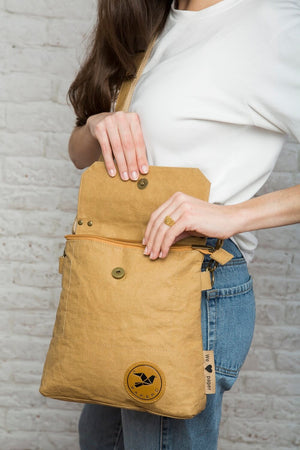 Nuevo bolso de hombro de Papero hecho de papel potente a prueba de lágrimas, impermeable, vegano, sostenible