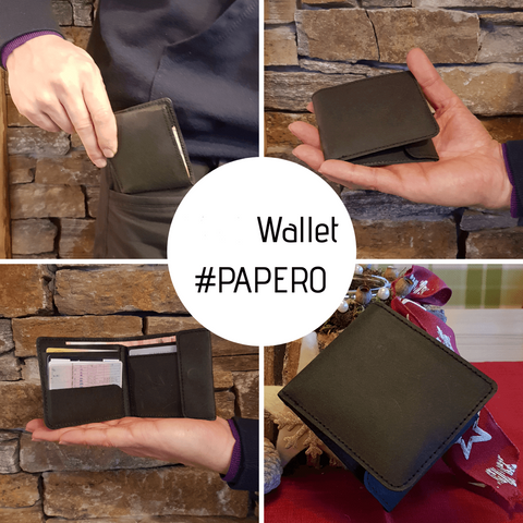 PAPERO leichtes flaches Papier Wallet RAVEN mit integriertem RFID-Schutz und Münzfach