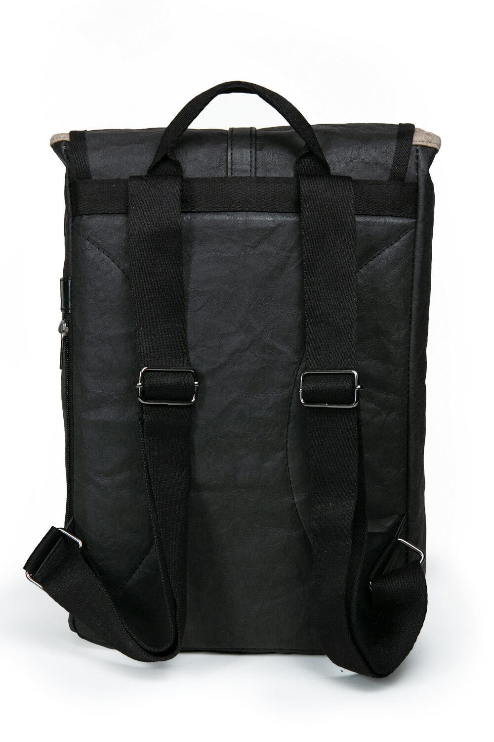 Zaino nero Papero OWL realizzato in carta kraft, vegano sostenibile