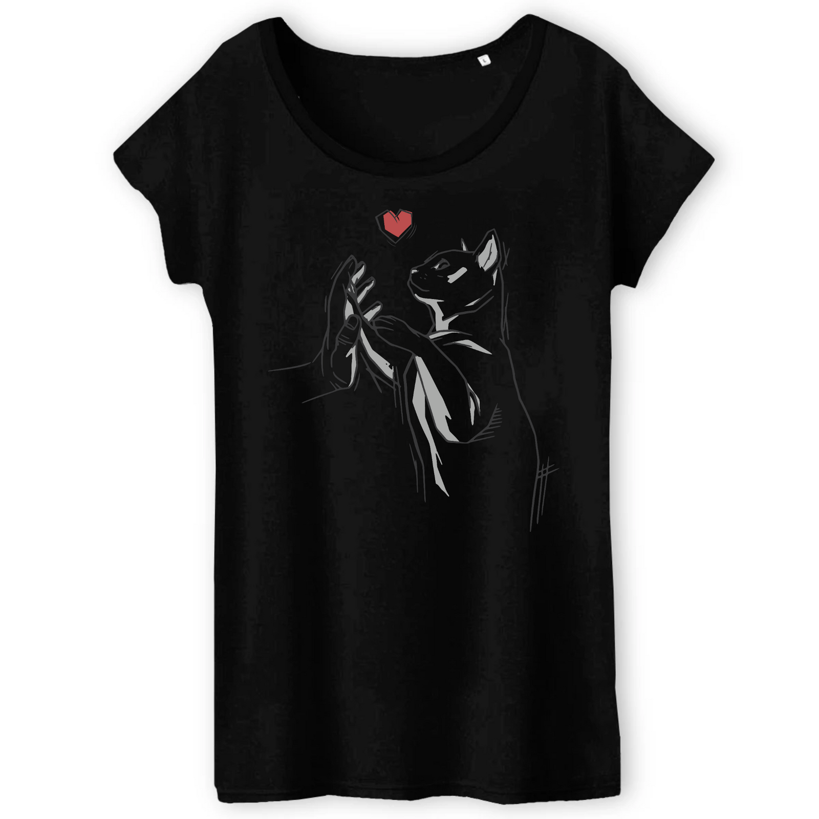 Camiseta bio gato amor damas