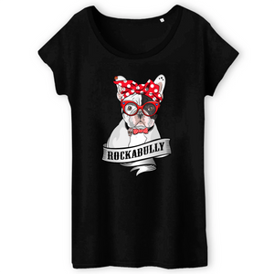 T-shirt-bio-franse bullebak rockerbully dames